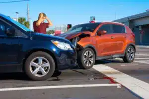 upset drivers after a head on collision in Pensacola, FL
