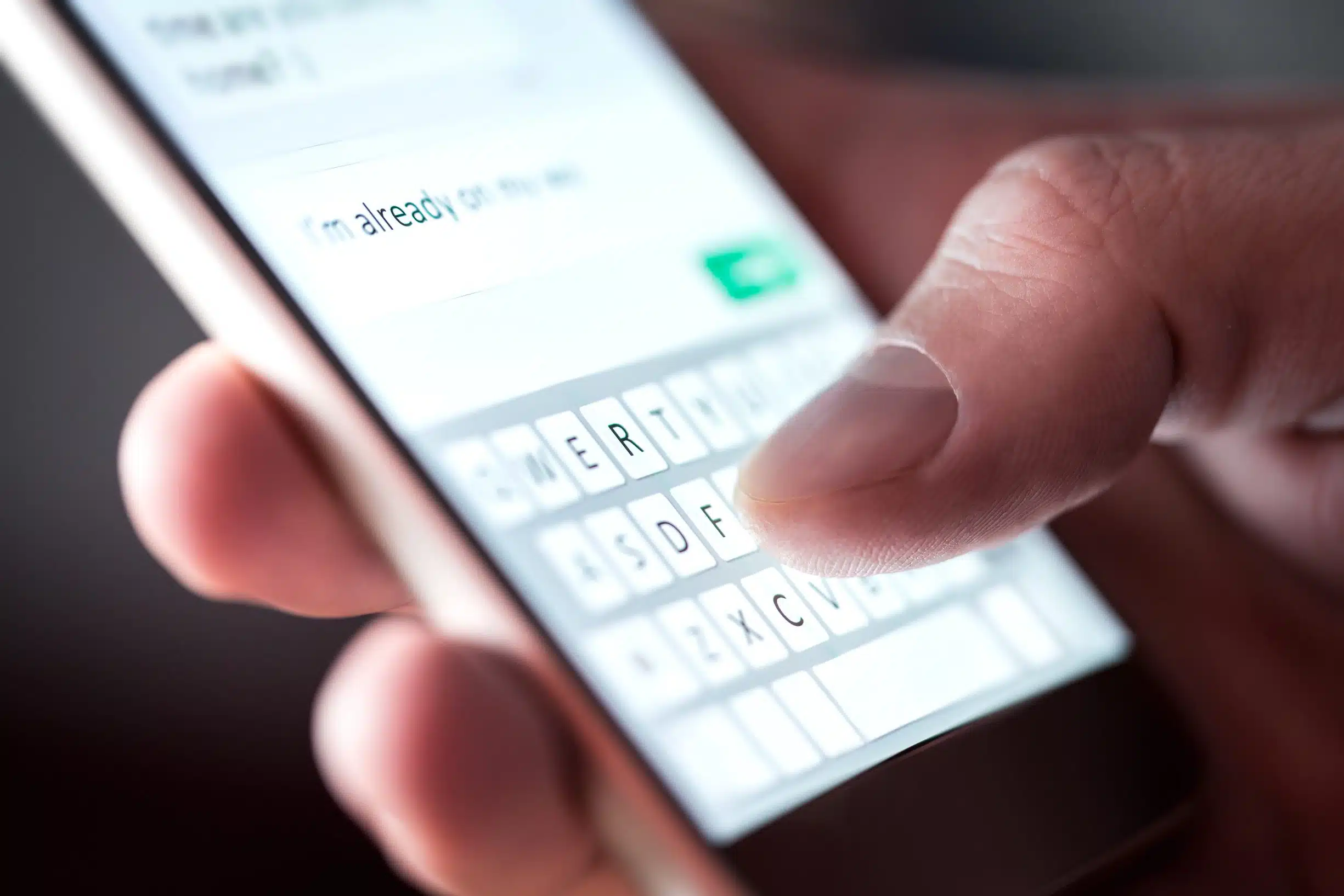 Person texting a friend who's driving